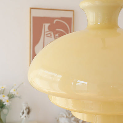 Bauhaus Cream Yellow Glass Pendant Light – A Perfect Balance of Vintage & Modern Design