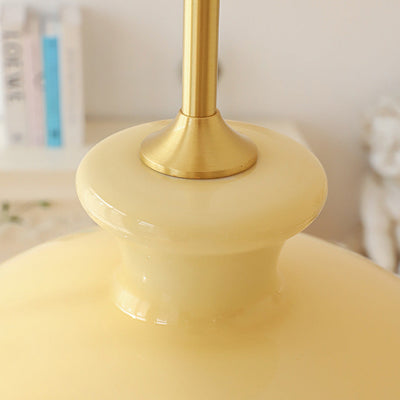 Bauhaus Cream Yellow Glass Pendant Light – A Perfect Balance of Vintage & Modern Design