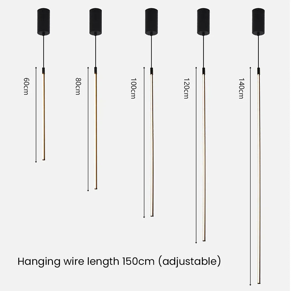 Minimalist Long LED Pendant Light – Sleek Aluminium Design for Modern Interiors