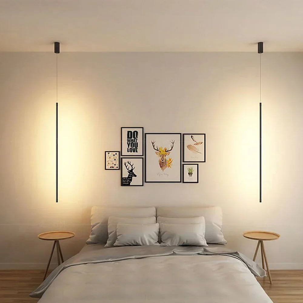 Minimalist Long LED Pendant Light – Sleek Aluminium Design for Modern Interiors