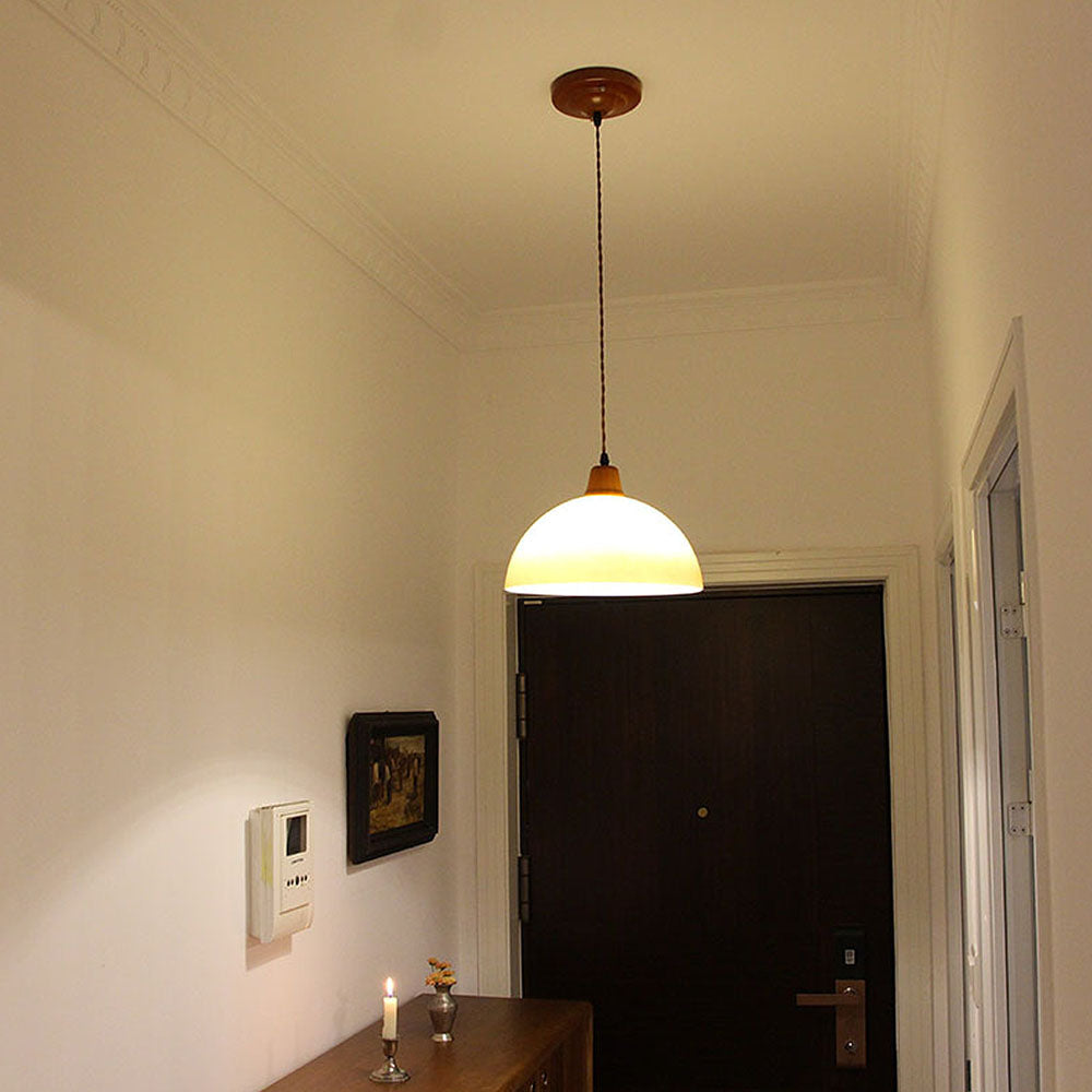 Retro Amber Glass Farmhouse Pendant Light – Vintage Charm with Rustic Elegance