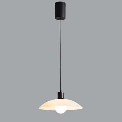Minimalist White Disc Glass Pendant Light – Elegant Modern Lighting