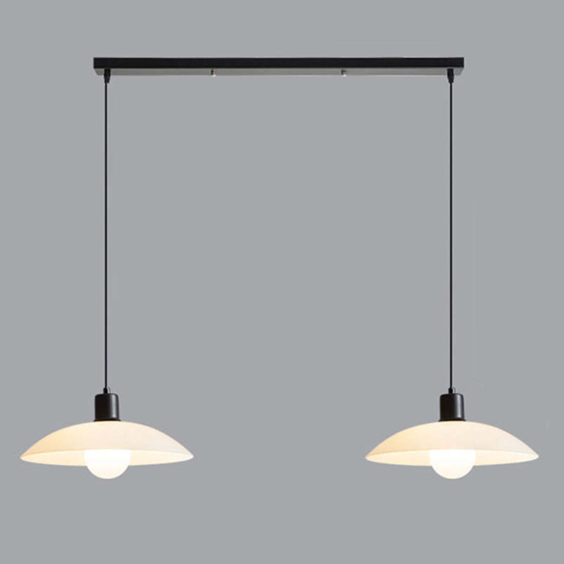 Minimalist White Disc Glass Pendant Light – Elegant Modern Lighting