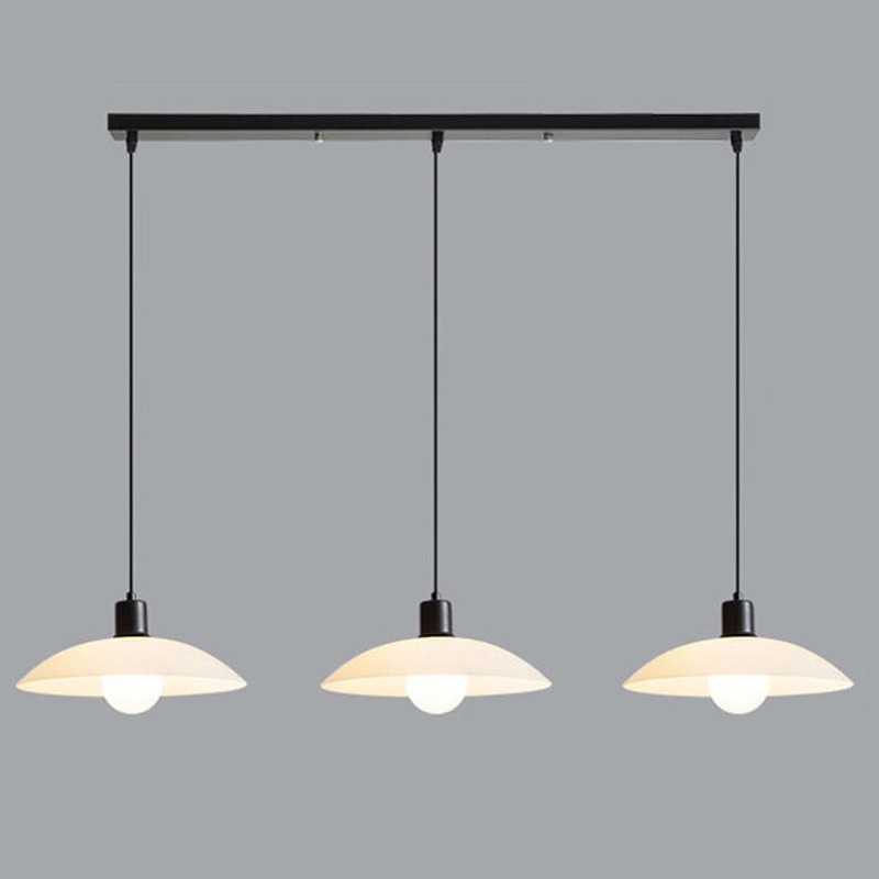 Minimalist White Disc Glass Pendant Light – Elegant Modern Lighting