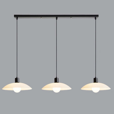 Minimalist White Disc Glass Pendant Light – Elegant Modern Lighting