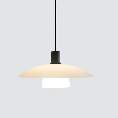 Minimalist White Disc Glass Pendant Light – Elegant Modern Lighting