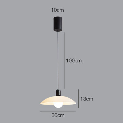 Minimalist White Disc Glass Pendant Light – Elegant Modern Lighting