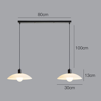 Minimalist White Disc Glass Pendant Light – Elegant Modern Lighting