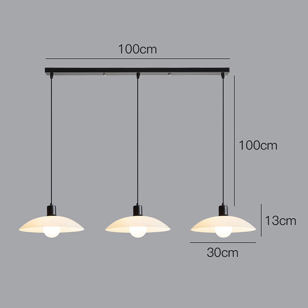 Minimalist White Disc Glass Pendant Light – Elegant Modern Lighting