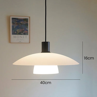 Minimalist White Disc Glass Pendant Light – Elegant Modern Lighting
