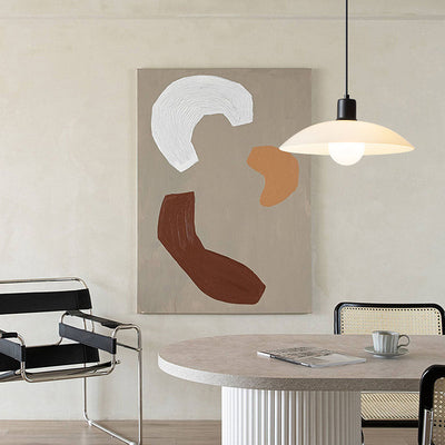 Minimalist White Disc Glass Pendant Light – Elegant Modern Lighting