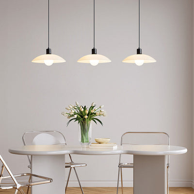 Minimalist White Disc Glass Pendant Light – Elegant Modern Lighting
