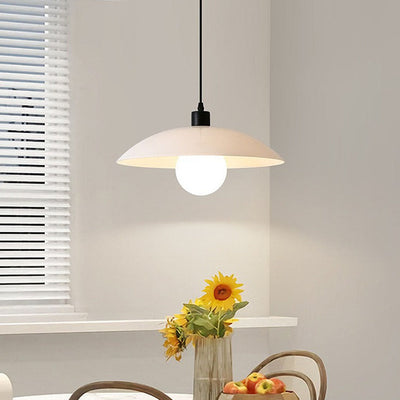 Minimalist White Disc Glass Pendant Light – Elegant Modern Lighting