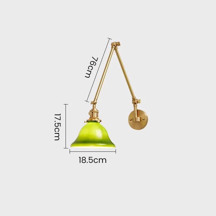 Vintage Green Adjustable Wall Light – Classic Design with Modern Flexibility