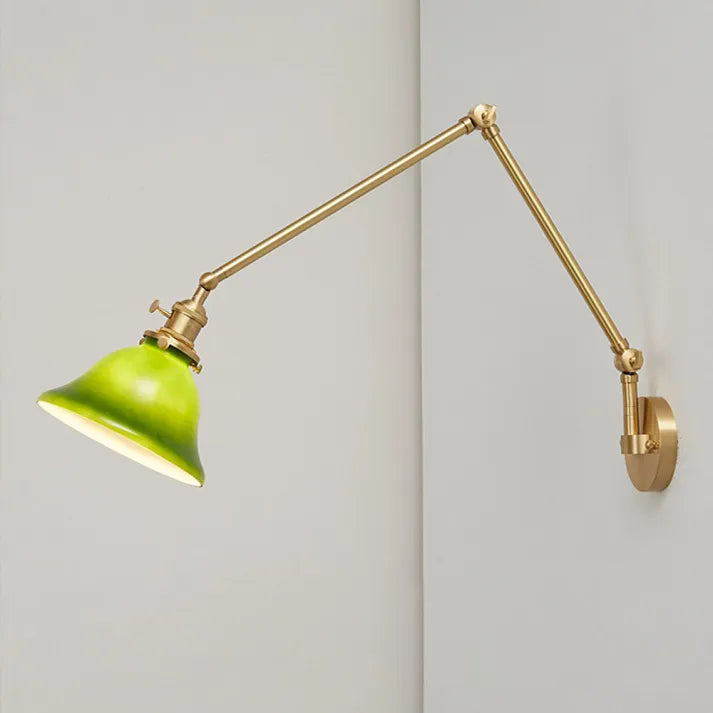 Vintage Green Adjustable Wall Light – Classic Design with Modern Flexibility