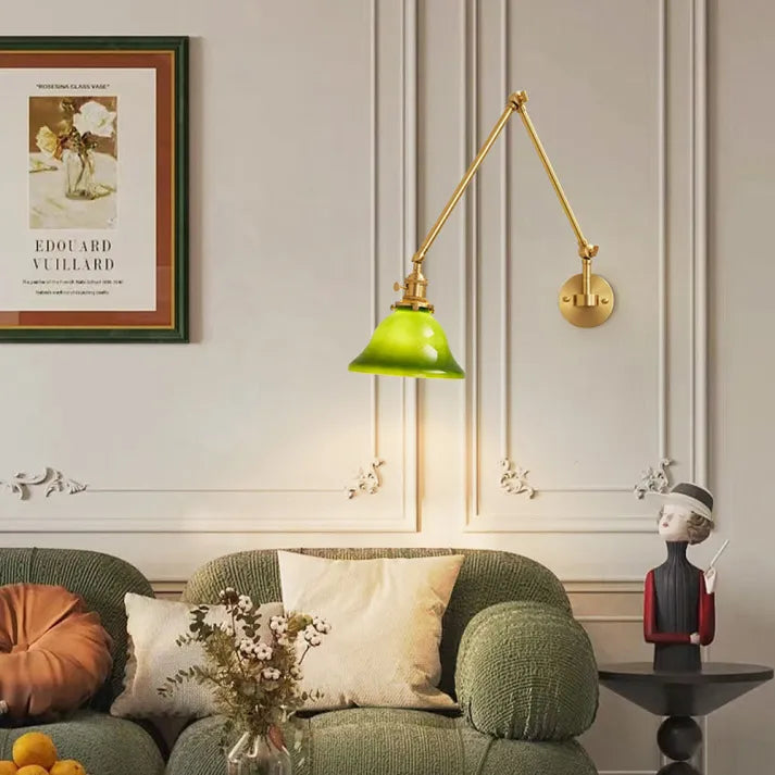 Vintage Green Adjustable Wall Light – Classic Design with Modern Flexibility