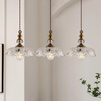 Mid-Century Glass Pendant Light – Elegant Retro Hanging Lamp for Kitchen Islands