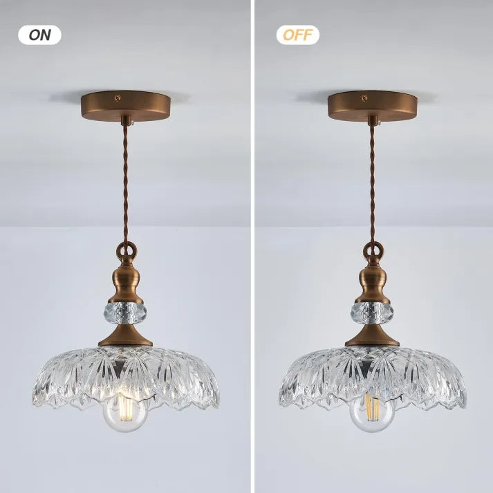 Mid-Century Glass Pendant Light – Elegant Retro Hanging Lamp for Kitchen Islands
