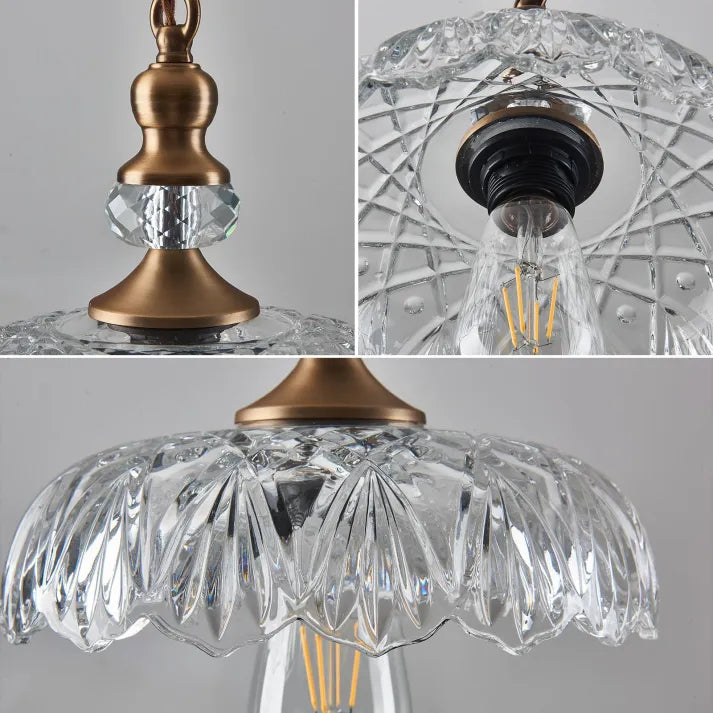Mid-Century Glass Pendant Light – Elegant Retro Hanging Lamp for Kitchen Islands