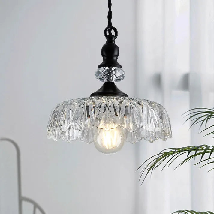 Mid-Century Glass Pendant Light – Elegant Retro Hanging Lamp for Kitchen Islands