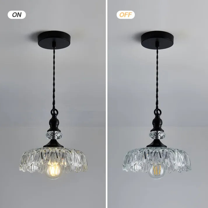 Mid-Century Glass Pendant Light – Elegant Retro Hanging Lamp for Kitchen Islands