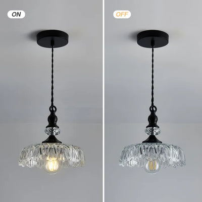 Mid-Century Glass Pendant Light – Elegant Retro Hanging Lamp for Kitchen Islands