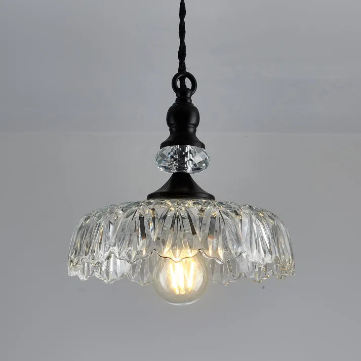 Mid-Century Glass Pendant Light – Elegant Retro Hanging Lamp for Kitchen Islands