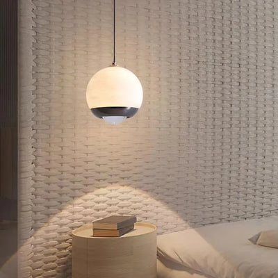Nordic Alabaster Globe Pendant Light – Elegant Marble Hanging Lamp