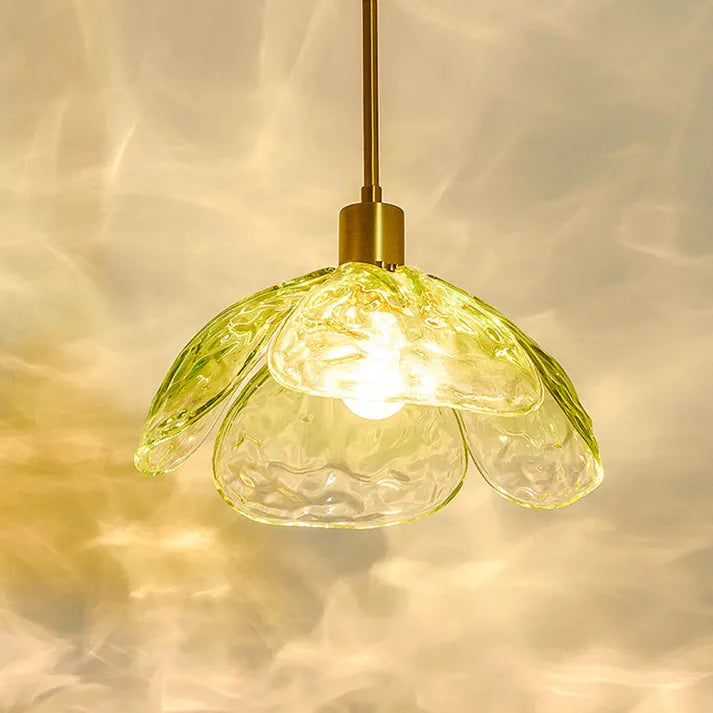Floral Blossom Pendant Light – Elegant Glass Hanging Lamp for Bedrooms & Living Spaces