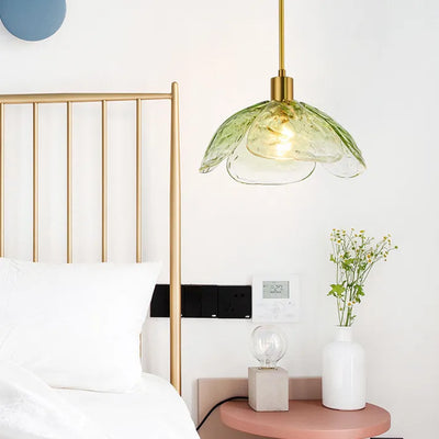 Floral Blossom Pendant Light – Elegant Glass Hanging Lamp for Bedrooms & Living Spaces