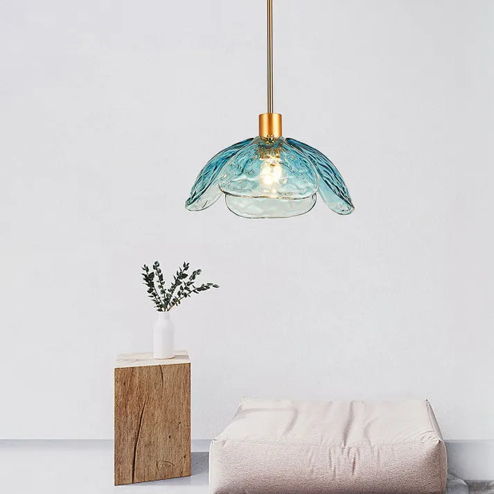 Floral Blossom Pendant Light – Elegant Glass Hanging Lamp for Bedrooms & Living Spaces