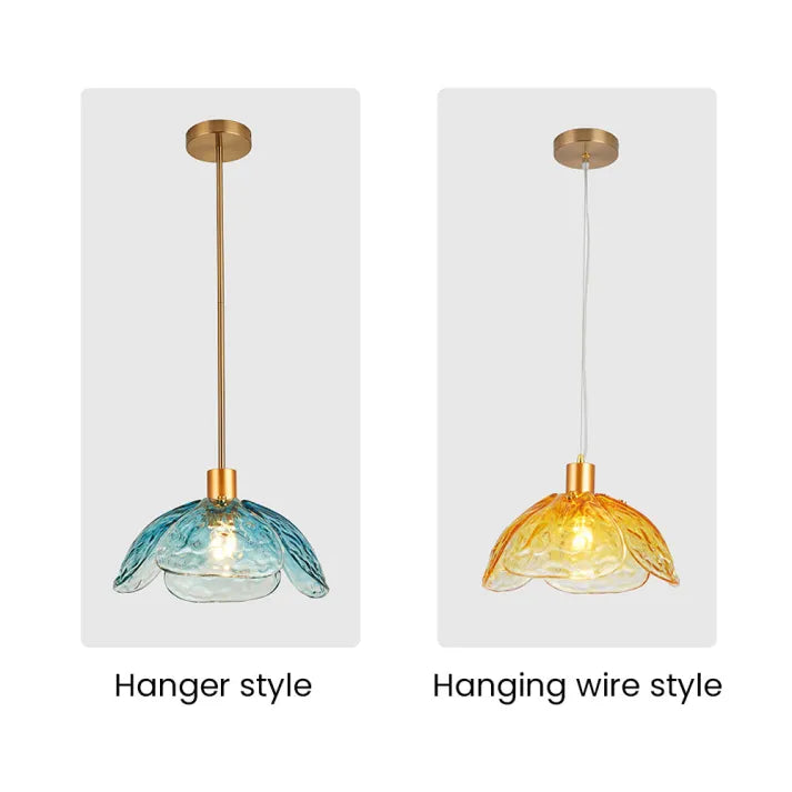 Floral Blossom Pendant Light – Elegant Glass Hanging Lamp for Bedrooms & Living Spaces