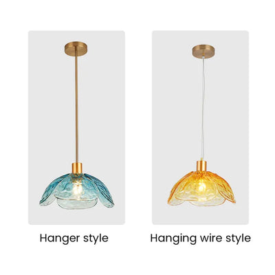 Floral Blossom Pendant Light – Elegant Glass Hanging Lamp for Bedrooms & Living Spaces