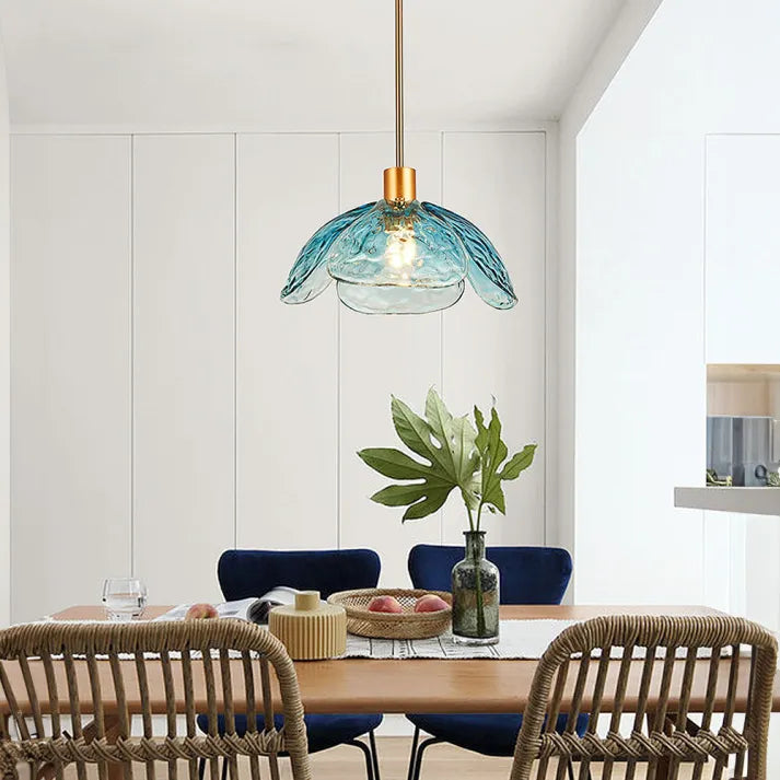 Floral Blossom Pendant Light – Elegant Glass Hanging Lamp for Bedrooms & Living Spaces