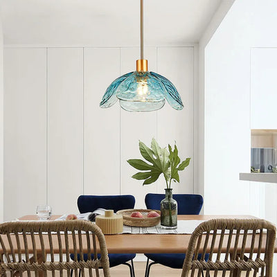 Floral Blossom Pendant Light – Elegant Glass Hanging Lamp for Bedrooms & Living Spaces