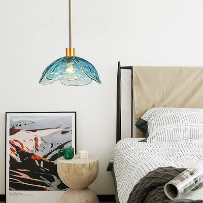 Floral Blossom Pendant Light – Elegant Glass Hanging Lamp for Bedrooms & Living Spaces
