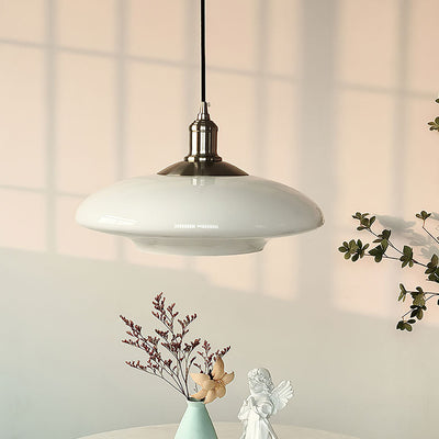 Modern White Glass Pendant Light – Minimalist Elegance for Any Space
