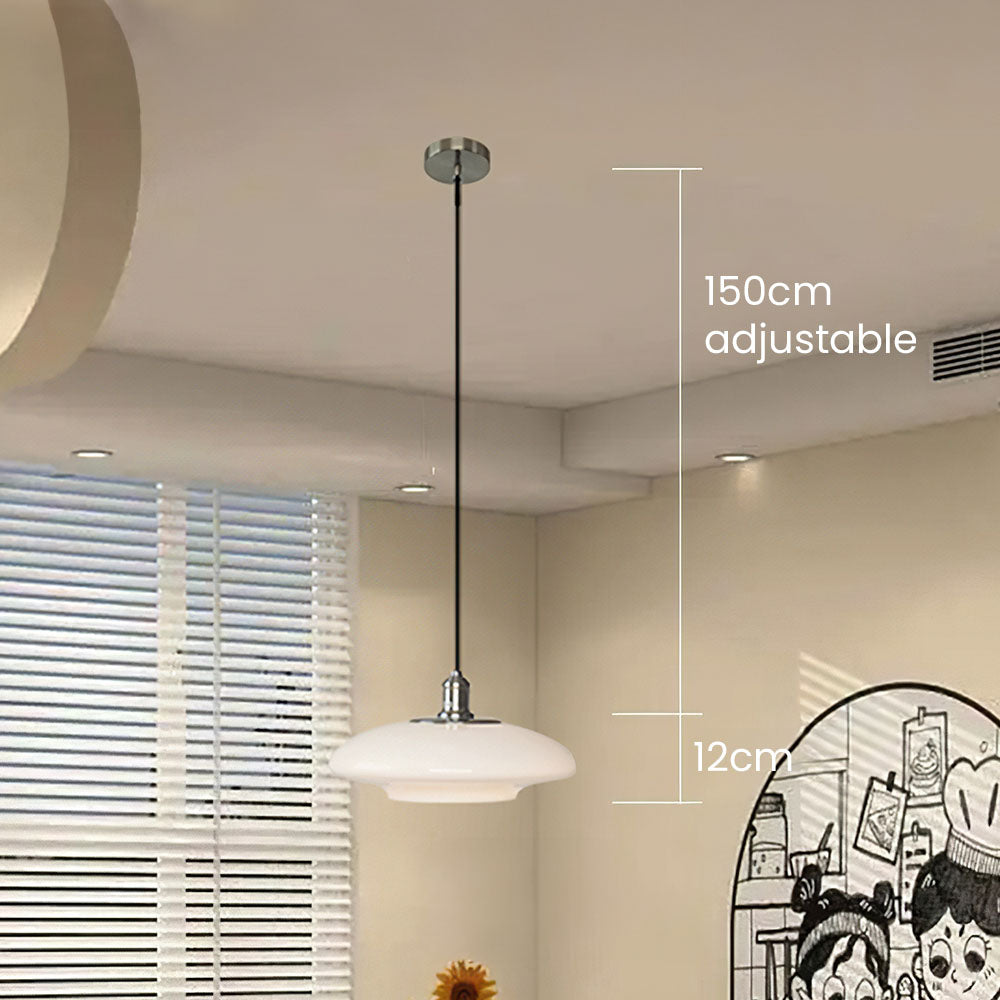 Modern White Glass Pendant Light – Minimalist Elegance for Any Space