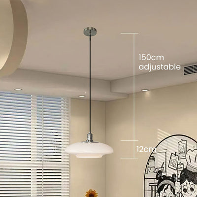 Modern White Glass Pendant Light – Minimalist Elegance for Any Space