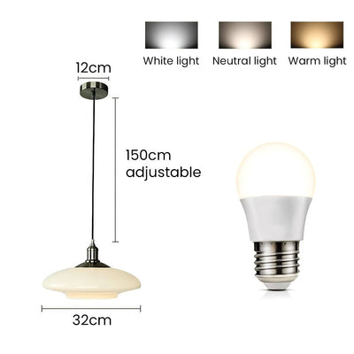 Modern White Glass Pendant Light – Minimalist Elegance for Any Space