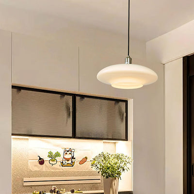 Modern White Glass Pendant Light – Minimalist Elegance for Any Space