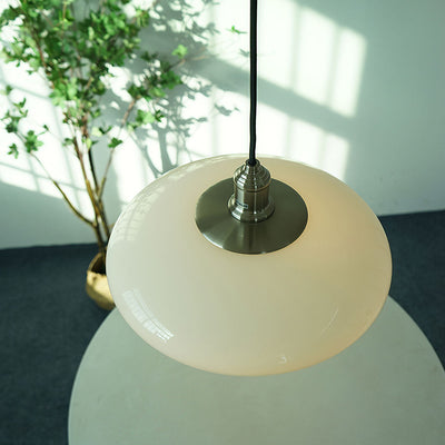 Modern White Glass Pendant Light – Minimalist Elegance for Any Space