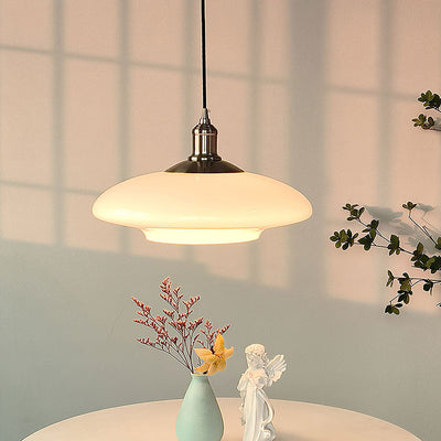 Modern White Glass Pendant Light – Minimalist Elegance for Any Space