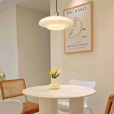 Modern White Glass Pendant Light – Minimalist Elegance for Any Space