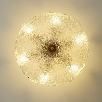 Round Glass Pattern Chandelier – Elegant Decorative Ceiling Light