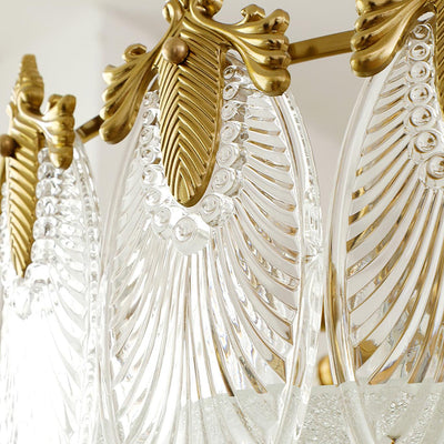 Round Glass Pattern Chandelier – Elegant Decorative Ceiling Light