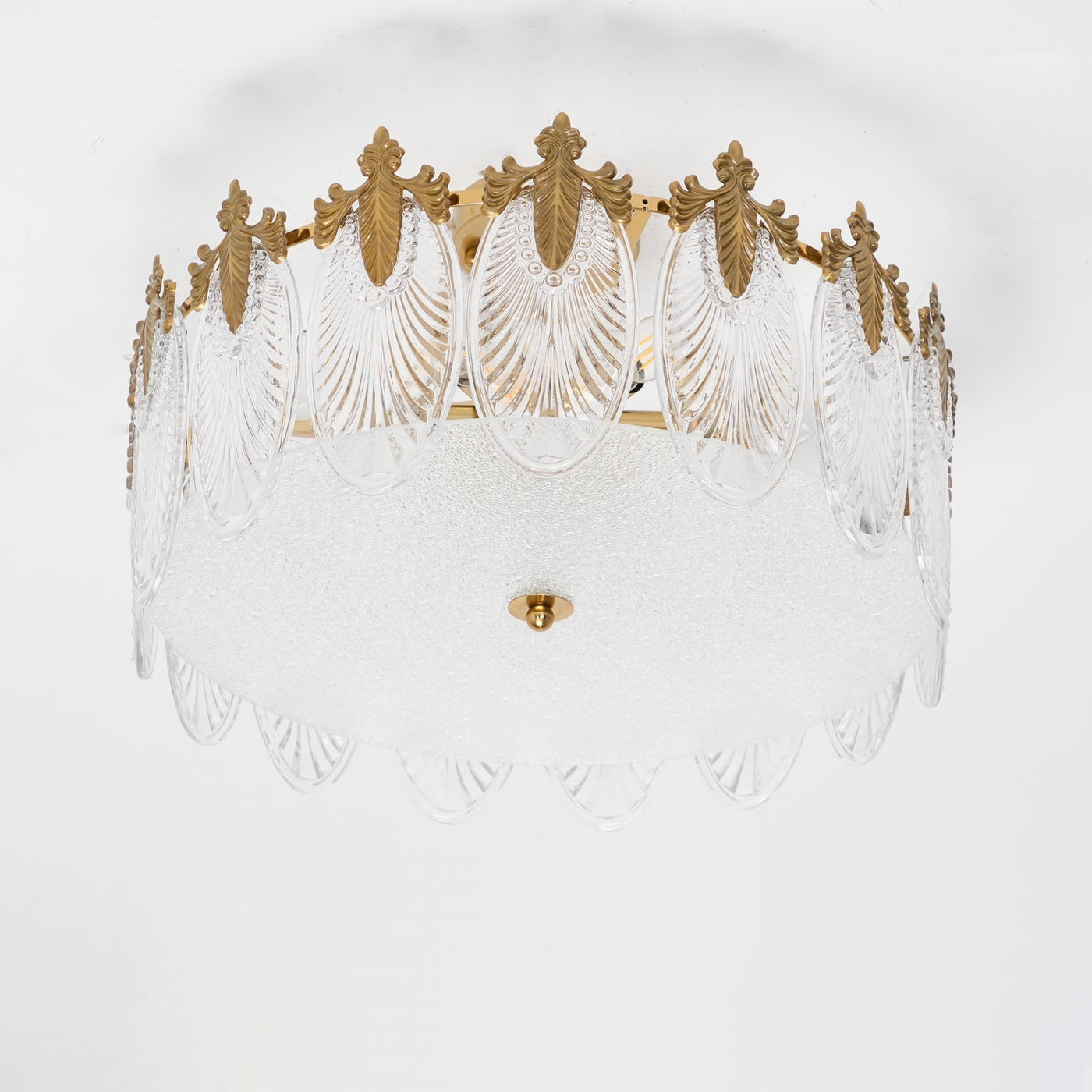 Round Glass Pattern Chandelier – Elegant Decorative Ceiling Light