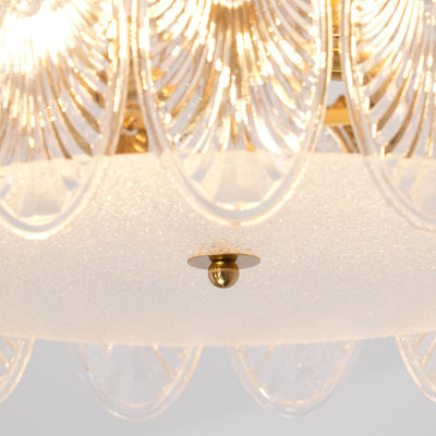 Round Glass Pattern Chandelier – Elegant Decorative Ceiling Light