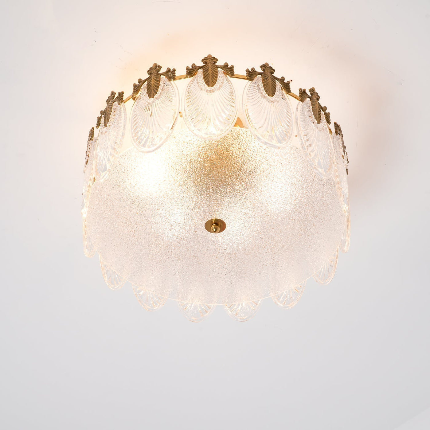 Round Glass Pattern Chandelier – Elegant Decorative Ceiling Light