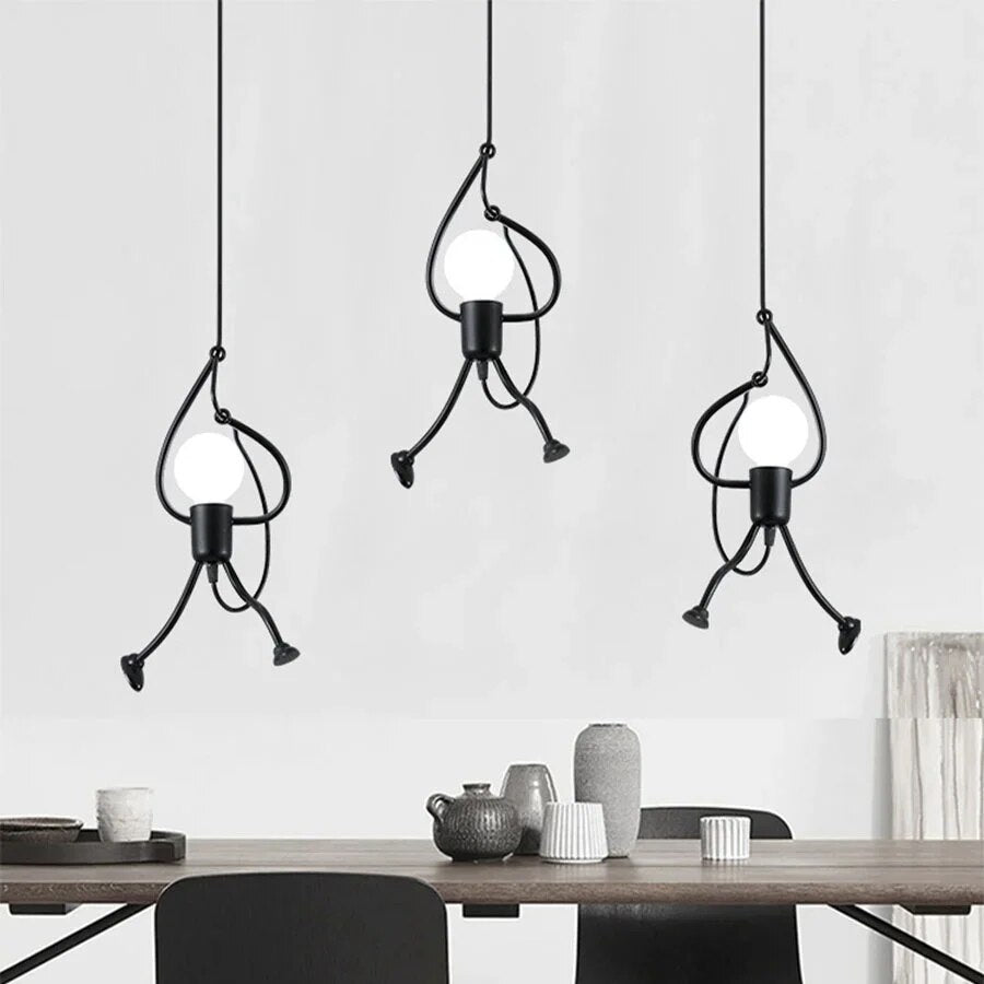 Playful Doll Pendant Light – Whimsical Hanging Lamp for Kids & Creative Spaces